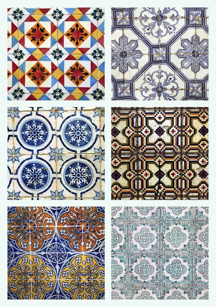Precioso Diseño Floral Patchwork Diseño Directo Desde Portugal Mediterráneo — Foto de Stock