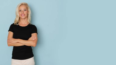 Blonde beauty with fantastic smile, showing her sparkling white teeth! Studio shoot.