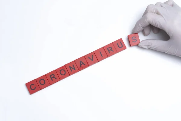 Coronavirus Tutto Mondo Immagine Con Campione Sangue Coronavirus Scritto Scarabeo — Foto Stock