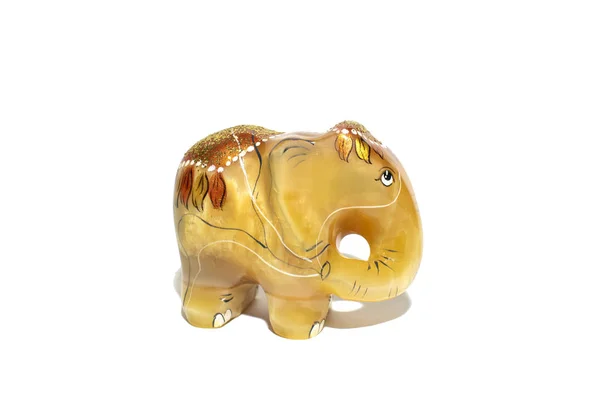 Figurka Słonia Kolorze Szkła Przezroczystym Tle Cieniem — Zdjęcie stockowe