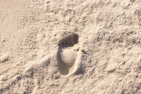 The imprint of a man's foot on the sand