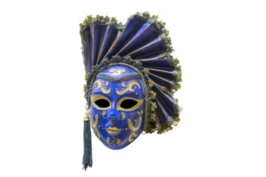 Venetian blue mask on a white background.Isolate