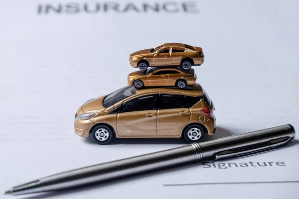 Car Pen Insurance Documents Car Insurance Concept — Stock Photo, Image