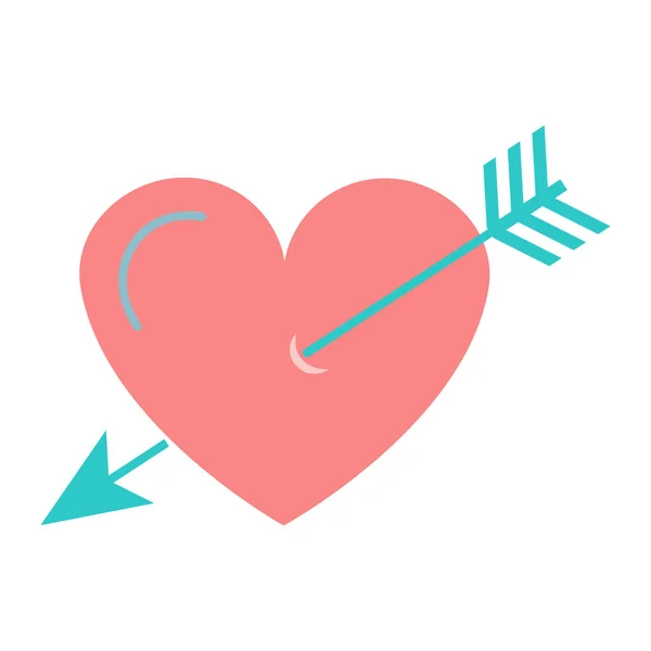 Autocollant flèche dans le cœur pour la Saint-Valentin vacances . — Image vectorielle