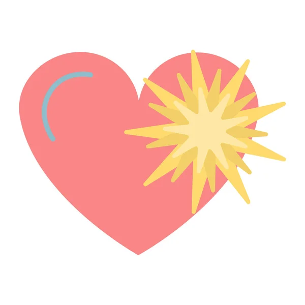 Sticker étoile dans le coeur ; pour les vacances Saint Valentin . — Image vectorielle