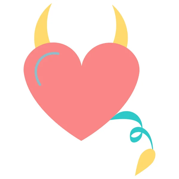 Sticker coeur, démon pour les vacances Saint Valentin . — Image vectorielle