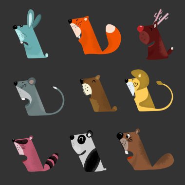 Ayarlayın. sevimli hayvanlar.