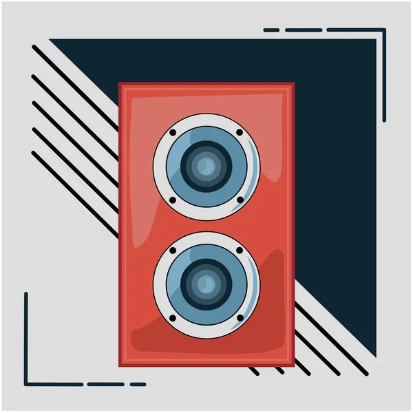 Flat Icon Musical Speakers Closeup Vector Graphics Colorful Solid Pattern — Stock Vector