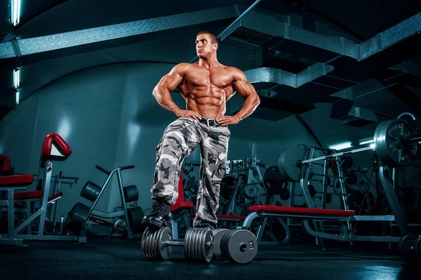 Handsome Young Muscular Men Gym — Stock Photo, Image