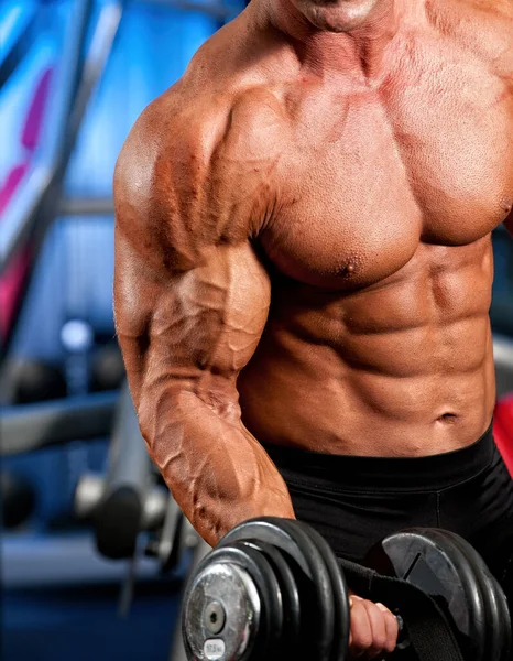 Entrenamiento Levantamiento Pesas Gimnasio Levantamiento Pesas Del Culturista —  Fotos de Stock