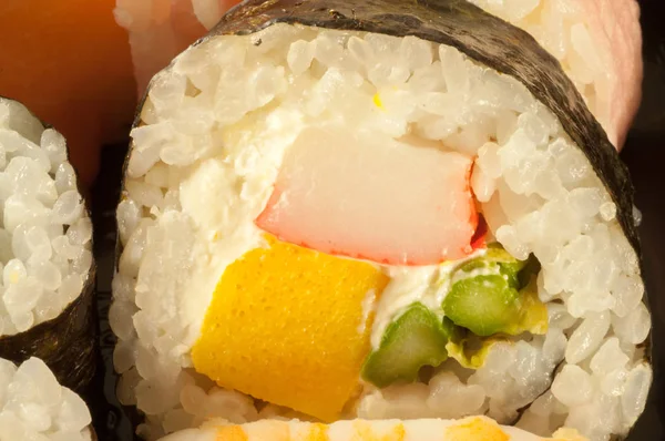 Wspaniałe szczegóły pyszne sushi — Zdjęcie stockowe