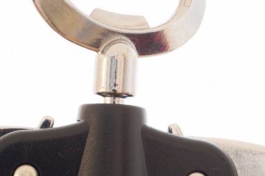 Beyaz arka planda tirbuşon detayını güzel makro