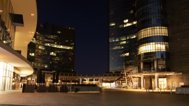 Time Lapse Sunrise Gae Aulenti Place Milán Italia — Vídeo de stock