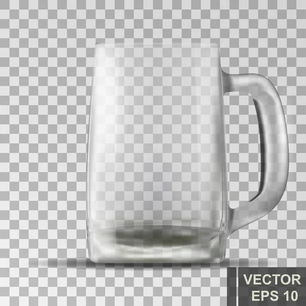 Caneca de cerveja realista. Bebida alcoólica. Brilhante. Objeto isolado. Para o seu design . — Vetor de Stock