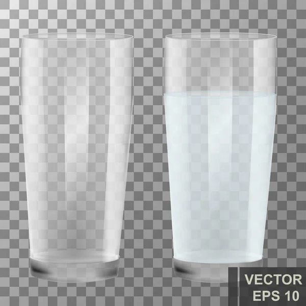 De l'eau. Verre réaliste. Transparent. Propre. Pour votre design . — Image vectorielle