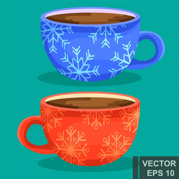 Une tasse. une tasse de chocolat chaud. Style plat. Pour votre design . — Image vectorielle