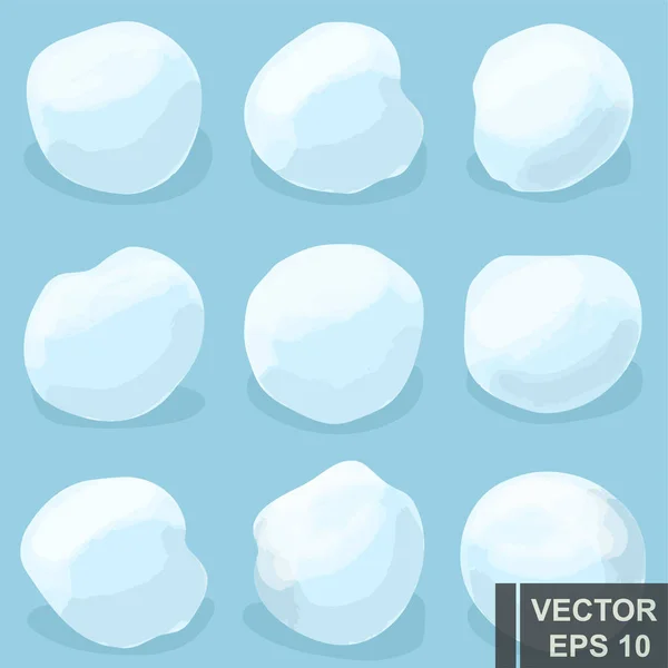 Set de bolas de nieve. Ronda. El invierno. Para su diseño . — Vector de stock