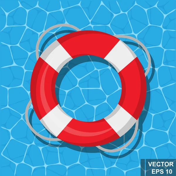 Boya salvavidas. Agua. Seguridad. Estilo plano. Para su diseño . — Vector de stock