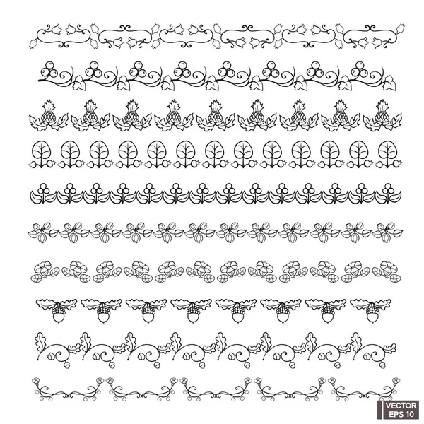 Set van vintage ornamenten. Bloemen decoratieve elementen voor het ontwerp. — Stockvector