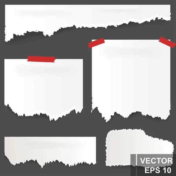 Um pedaço de papel rasgado. Para anotações. Para o seu design . — Vetor de Stock