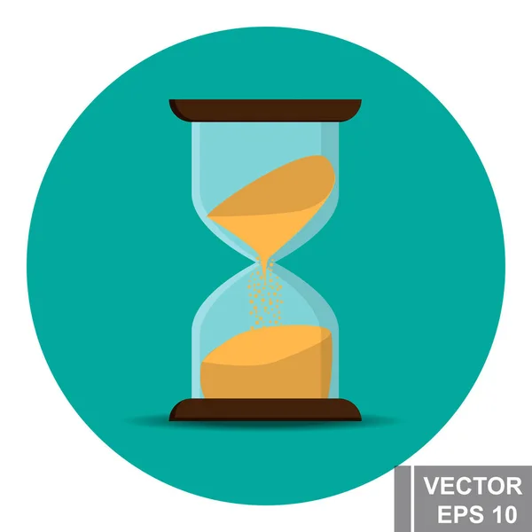 Reloj de arena. Estilo plano. El tiempo. Listos. El icono. Para su diseño . — Vector de stock