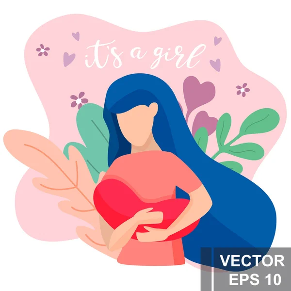 Mamá con un bebé en sus brazos. Estilo moderno. Para imprimir en postales. Día de las Madres . — Vector de stock