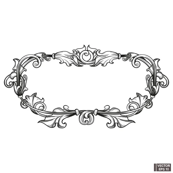 Vintage pergamino marco barroco, elemento de diseño decorativo . — Archivo Imágenes Vectoriales