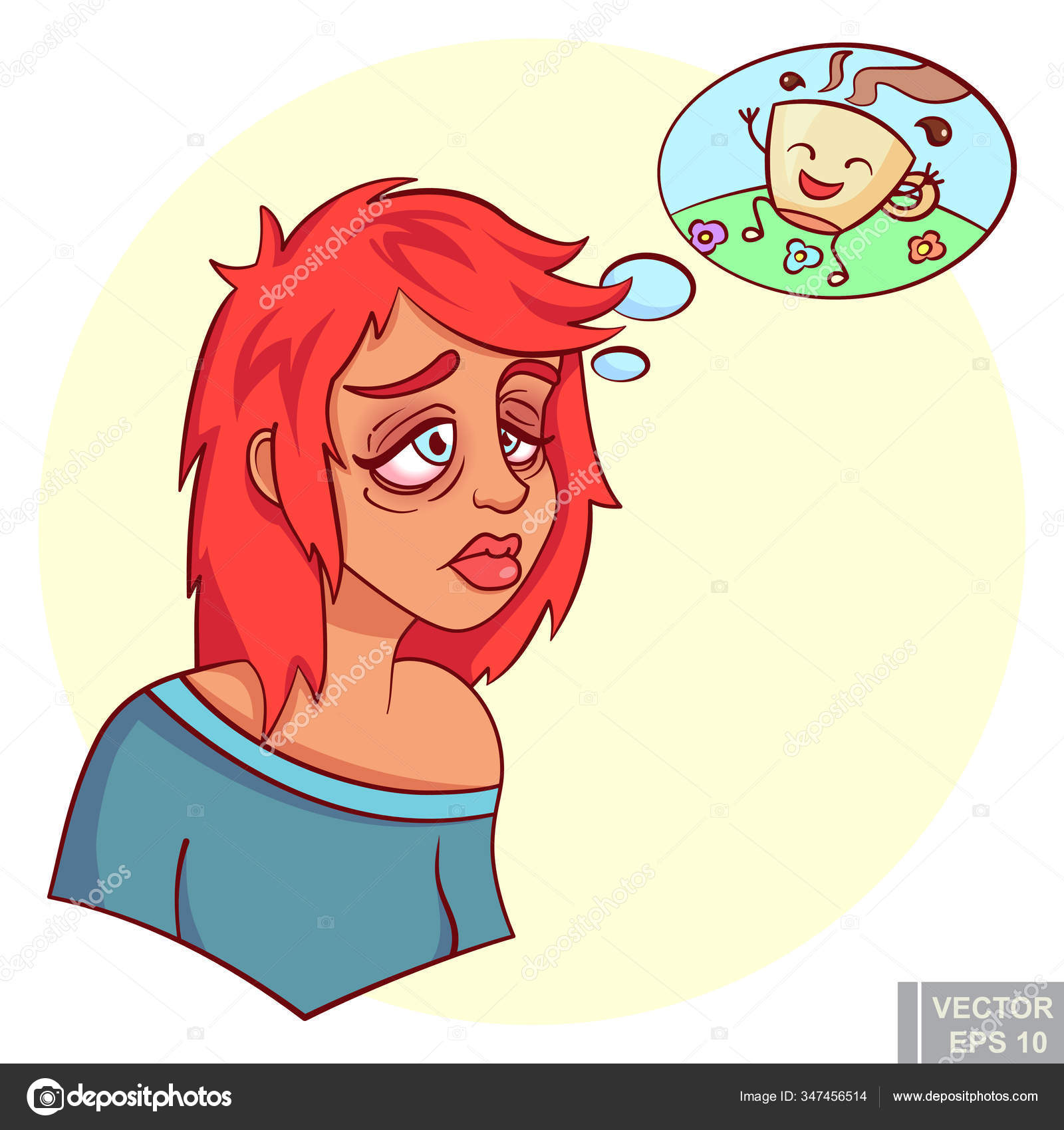Tired woman funny Vector Art Stock Images | Depositphotos