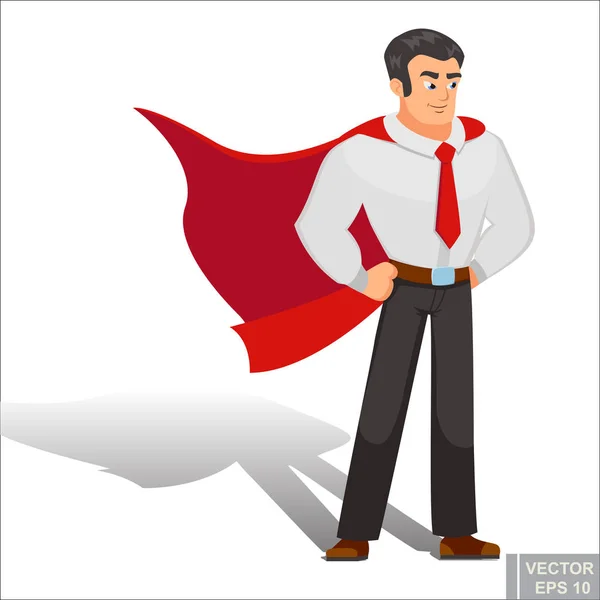 Tapferer Männlicher Comic Mann Comic Superheldenkostüm Super Male Hero Vektorillustration — Stockvektor