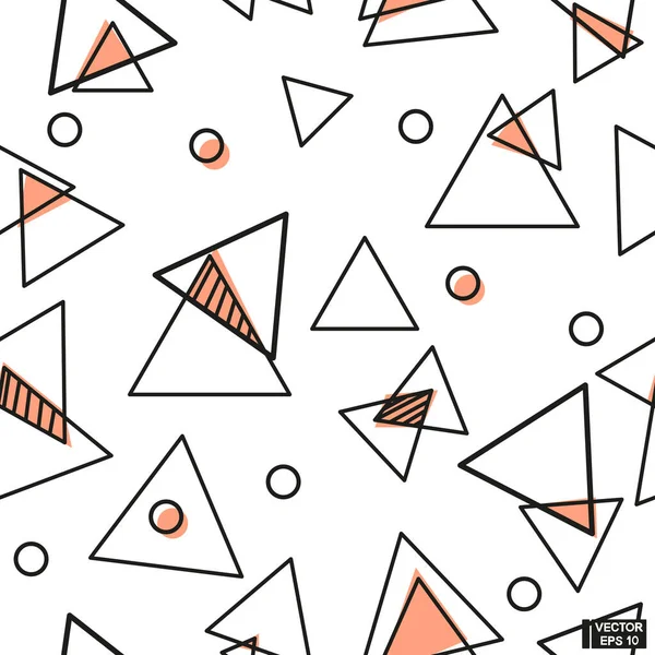 Ilustracja Wektora Płynne Wzory Tekstura Geometryczna Trójkątami Okręgami — Wektor stockowy