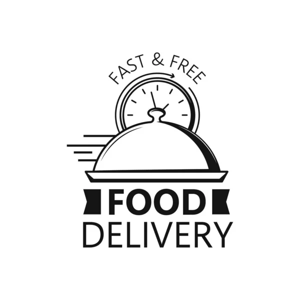 Fast Delivery Food Bianco Icona Del Concetto Vettore — Vettoriale Stock