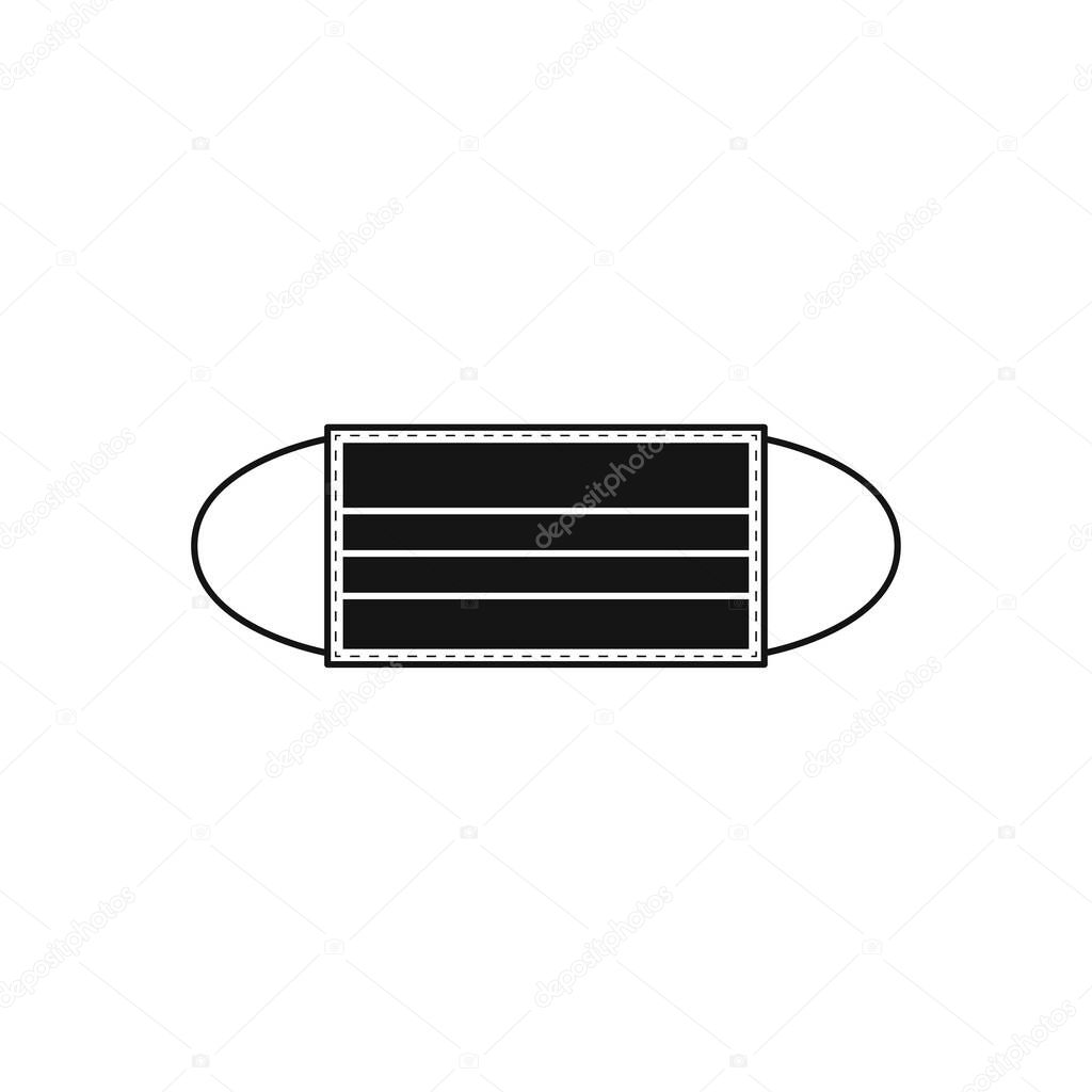 Disposable face mask icon on white background