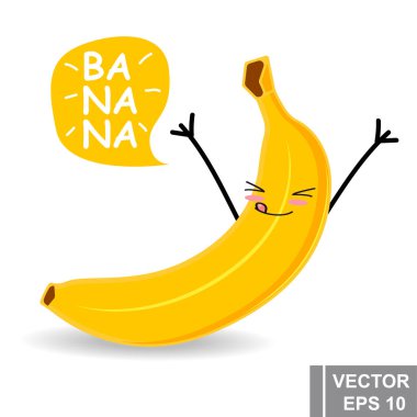 Muz. İkonun. Düz stil. Meyve. Tasarımın için..