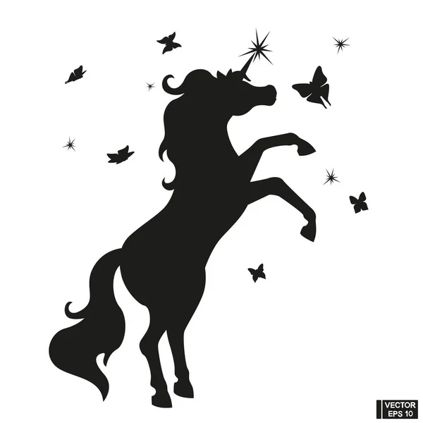 Silueta Hermoso Unicornio Mágico Vectores De Stock Sin Royalties Gratis