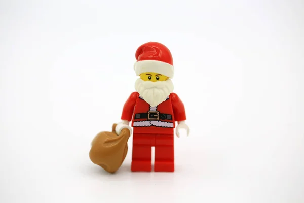 Trabalhador de Natal com Papai Noel — Fotografia de Stock