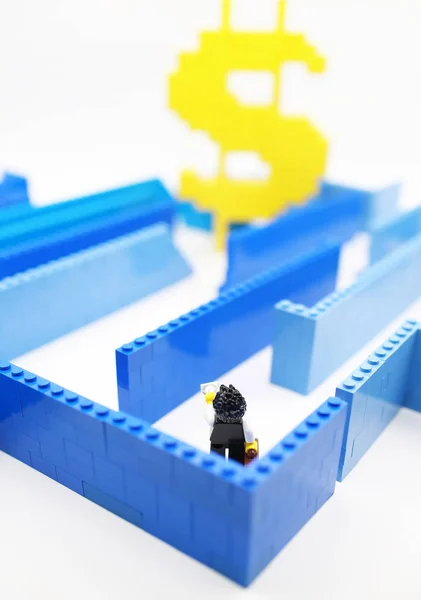 Sinal de dólar de lego — Fotografia de Stock