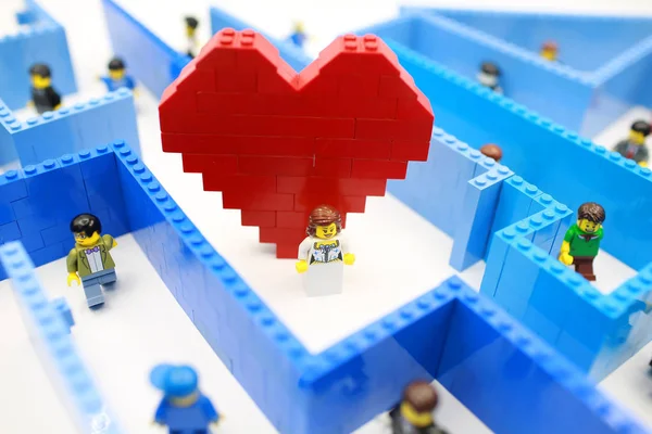 Lego het paar hart — Stockfoto