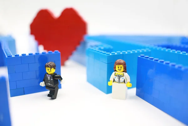 Lego καρδιά ζευγάρι — Φωτογραφία Αρχείου