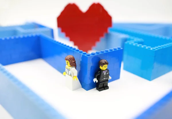 Lego il cuore della coppia — Foto Stock