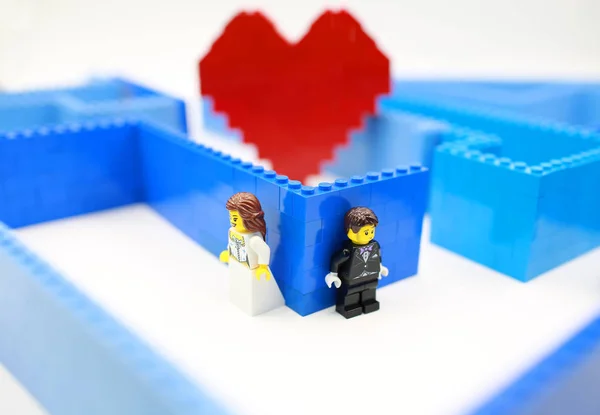 Lego il cuore della coppia — Foto Stock