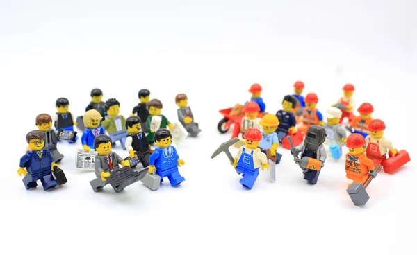 Lego worker and office people — Stock Photo, Image