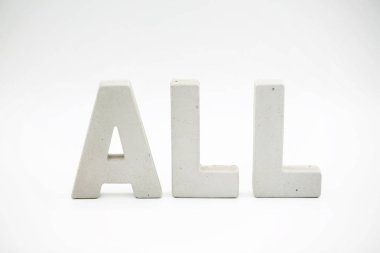 Tüm word blokları izole arka plan beyaz