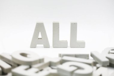 Tüm word blokları izole arka plan beyaz