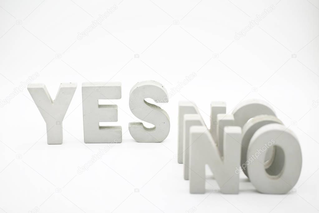 yes or no word block