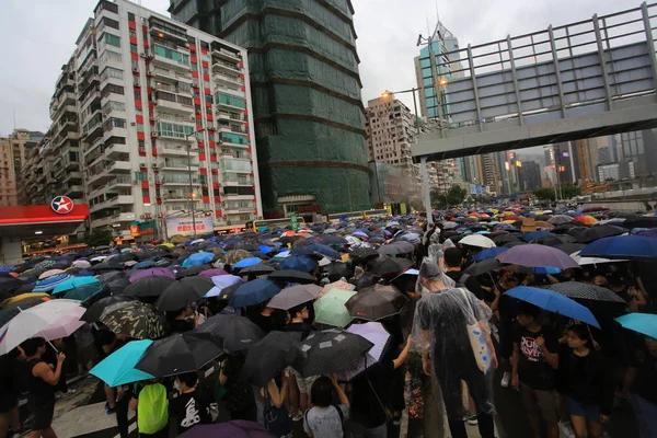 Hong Kong Août 2019 Des Millions Manifestants Rendent Jetée Rassemblement — Photo