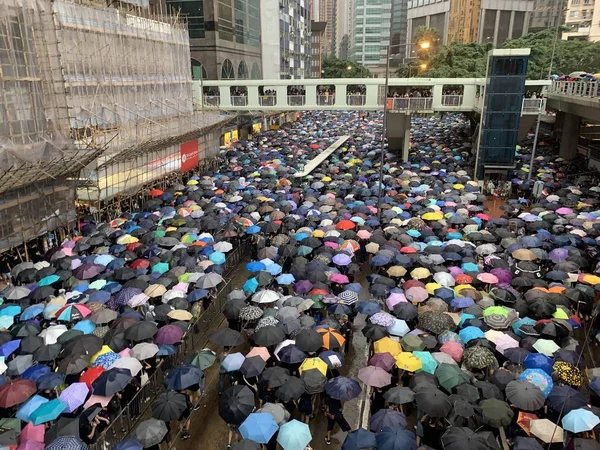 Hongkong Srpna 2019 Milion Demonstrantů Odchází Zálivu Shromáždění Které Pořádá — Stock fotografie