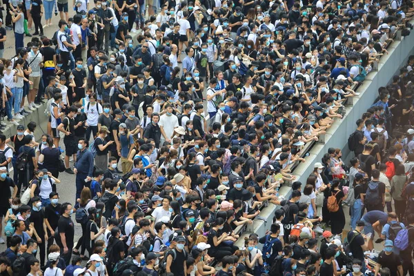 Hong Kong Juni 2019 Menigte Blijft Nee Zeggen Tegen Het — Stockfoto