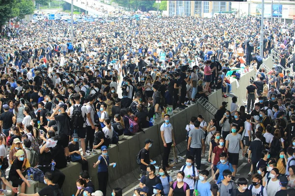 Hong Kong Junio 2019 Protesta Multitud Sigue Diciendo Ley Extradición — Foto de Stock