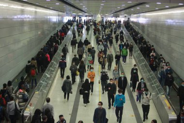 Hong Kong - 3 Feberary 2020: people wears mask after china confirm 302 death case in coronavirus outbreak. after wuhan coronavirus outbreak in china, mask supply are shortage in hong kong.