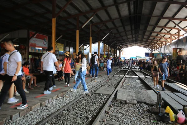 Bangkok Thailandia Dicembre 2019 Mercato Ferroviario Mae Klong Uno Dei — Foto Stock